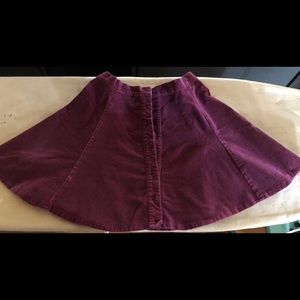 Brandy Melville burgundy velvet skirt